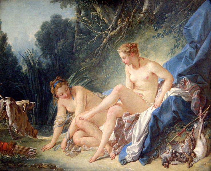 Francois Boucher Diane sortant du bain.